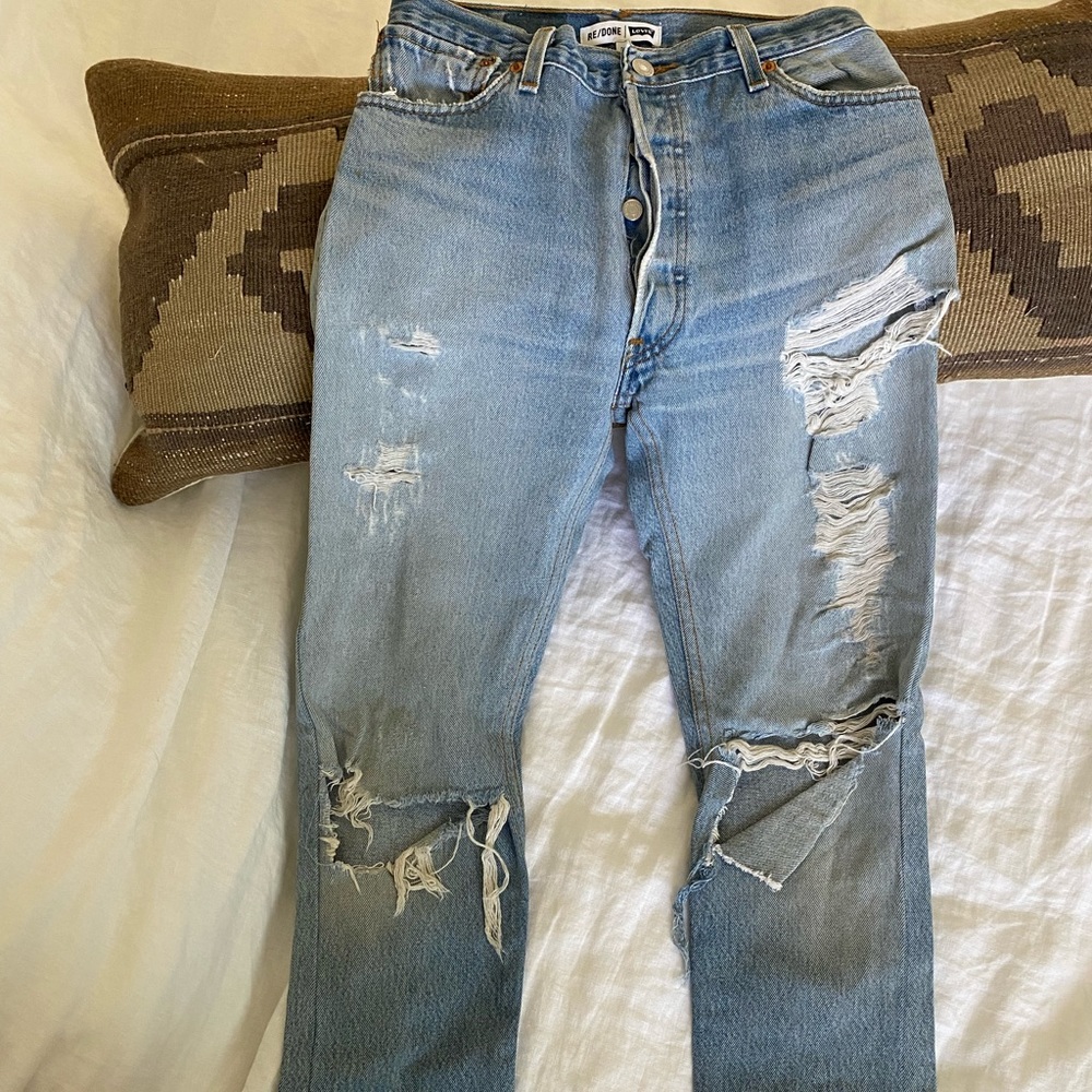 Re/Done High Rise Skinny Jeans